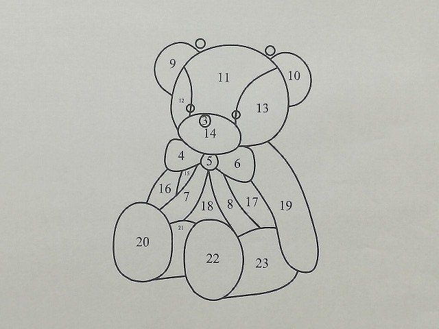 小熊のステンドグラスの図面